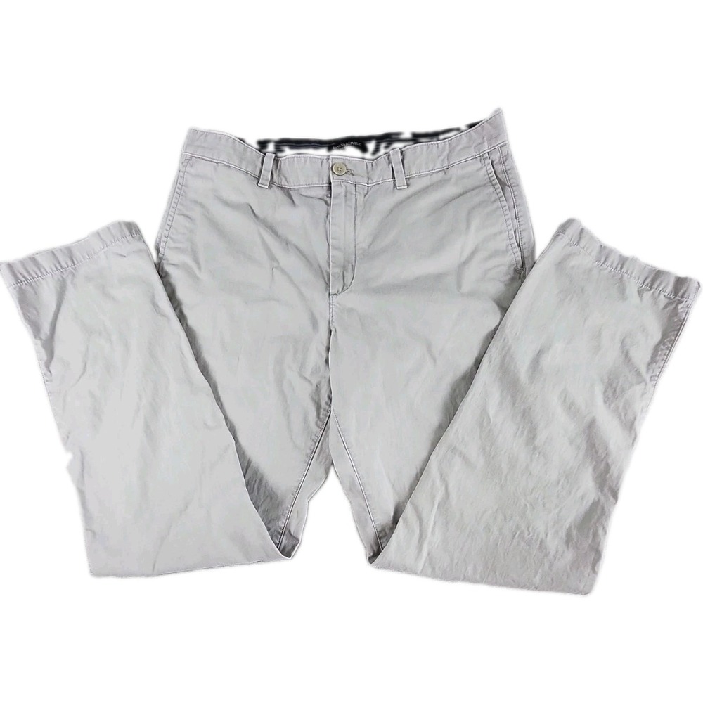 Banana Republic Aiden Chino Pants Mens 36x32.5 Dove Gray 100% Cotton Minimalist